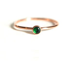 Minimalist silver plated ring featuring emerald green stone for everyday wear
