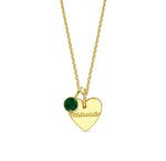 Elegant gold-plated necklace for mom with stacked birthstone necklace


