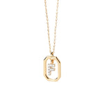 A diamond initial pendant featuring a sparkling letter charm adorned with diamonds on a delicate chain, adding a luxurious and personalized touch.
