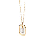 Diamond initial pendants featuring sparkling diamonds set in personalized letter charms on delicate chains, adding a luxurious and elegant touch.
