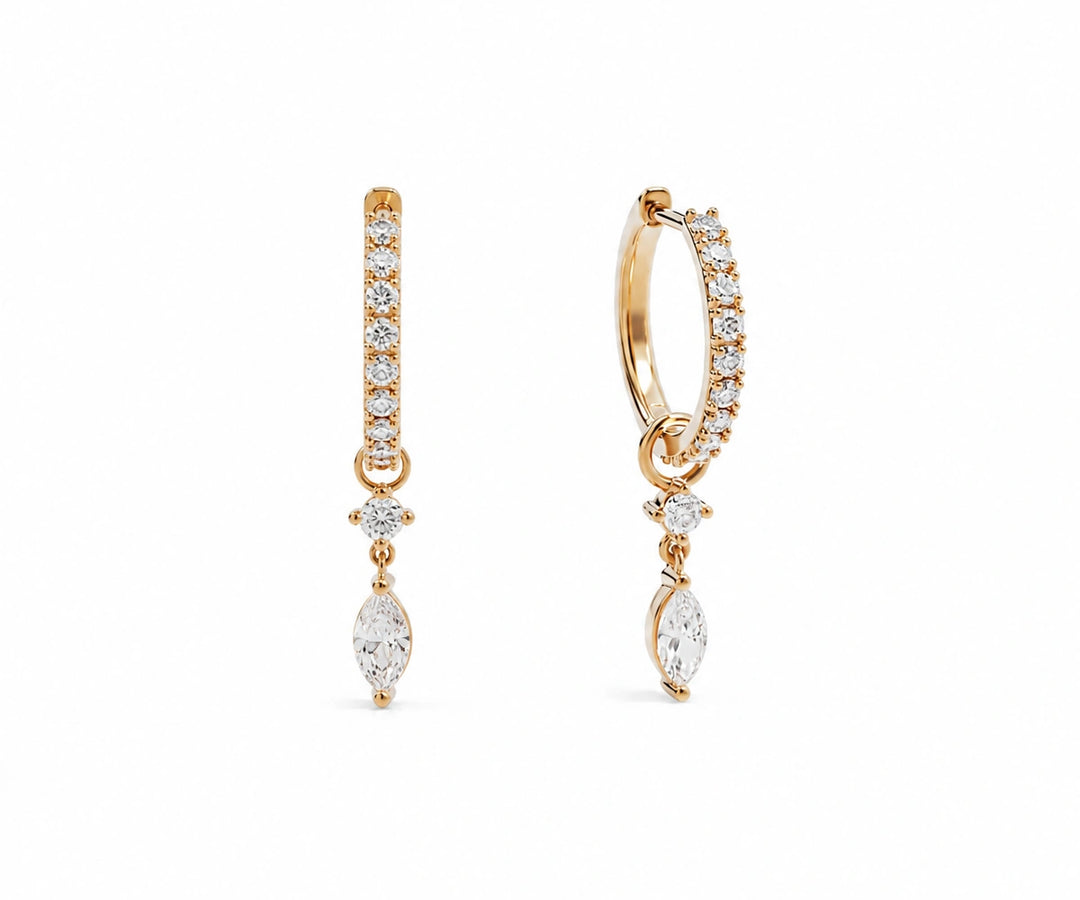 Sparkling CZ drop earrings to complement evening outfits and wedding guest looks