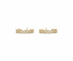 Gold helix stud earrings with CZ for cartilage piercing and ear stack jewelry
