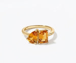 citrine two stone ring toi et moi style personalized birthstone jewelry for women
