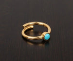 Minimal turquoise ring featuring a natural blue stone perfect for everyday wear
