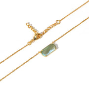 Green amethyst necklace featuring a soft green prasiolite gemstone set in a delicate design for a fresh, elegant look.