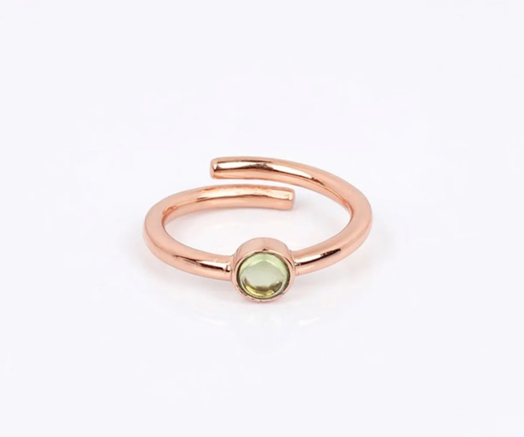 Elegant green amethyst ring with sparkling gemstone set in a delicate silver band perfect for everyday wear