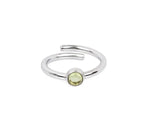 Dainty green amethyst ring with a light green gemstone ideal for minimalist jewelry lovers
