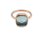 Aquamarine gemstone stacking ring perfect for layering with other minimalist rings
