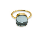 Aquamarine stackable ring with delicate band and light blue gemstone for everyday wear
