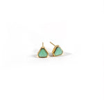 Chic 7mm Chrysoglow studs in yellow gold plating.
