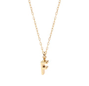 Golden dainty necklace with engraved letter 