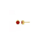 July birthstone stud earrings featuring vibrant red ruby gemstones in a classic stud design symbolizing love and passion.
