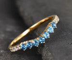 Blue topaz wedding ring for women with a timeless and sophisticated style
