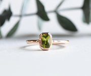 Vivid green hydro peridot ring in polished 925 sterling silver, blending nature-inspired charm with modern elegance
