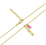 A birthstone necklace October design featuring a soft pink or vibrant opal gemstone pendant that adds a unique and elegant touch to any outfit.
