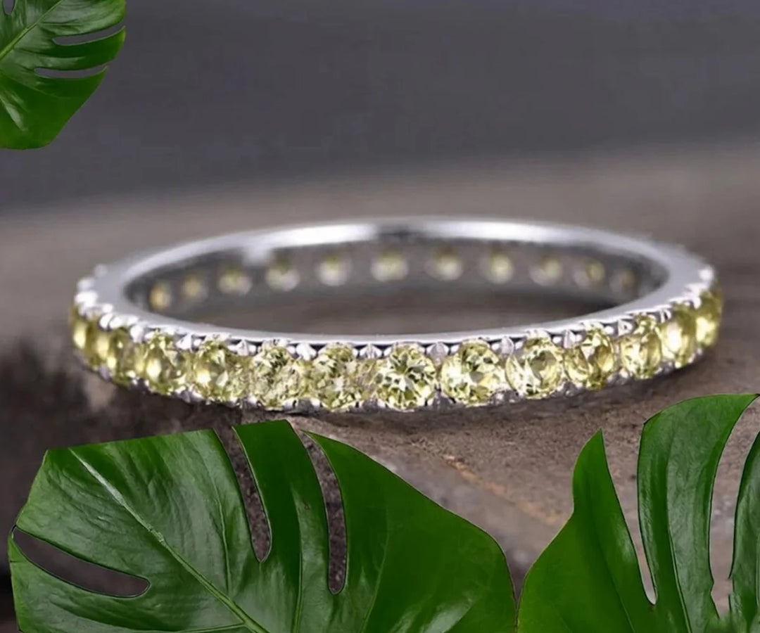 Elegant lemon quartz ring with faceted yellow gemstone perfect for special occasions