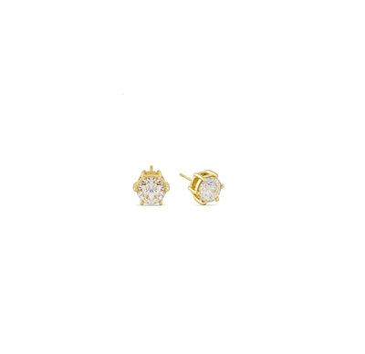 Natural white zircon stud earrings for women featuring sparkling, clear zircon gemstones set in a classic, elegant design for everyday and special occasions.