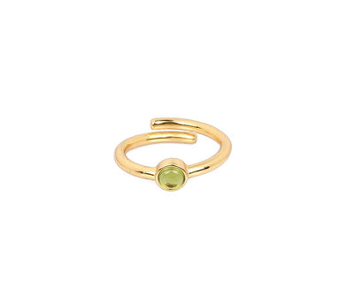 Natural peridot ring with vibrant 5mm green gemstone set in radiant 925 sterling silver for fresh elegance
