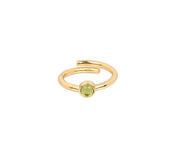Natural peridot ring with vibrant 5mm green gemstone set in radiant 925 sterling silver for fresh elegance

