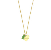 A peridot pendant necklace featuring a bright green gemstone set in a delicate, polished design that adds a fresh and elegant touch to any look.