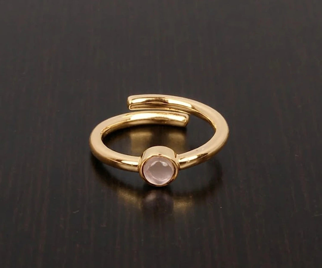 Elegant rose quartz ring with soft pink gemstone set in a delicate band perfect for everyday wear