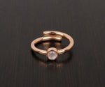 Dainty rose quartz ring for women with polished pink crystal ideal for gifting and special occasions
