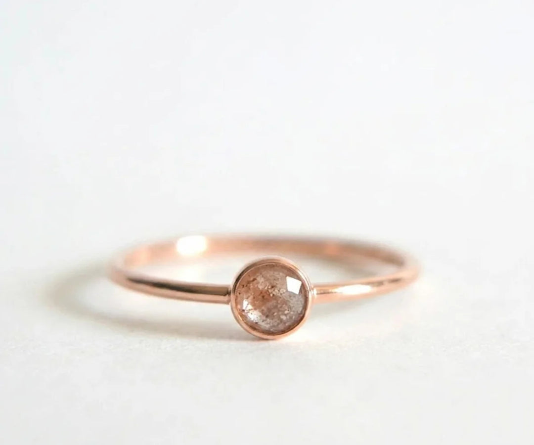 Elegant cherry motif ring with gold finish and bright red stone detailing, trendy rings for girls