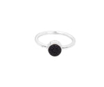 Natural druzy gemstone ring in 925 sterling silver with a sparkling 6mm round-cut crystal for earthy elegance
