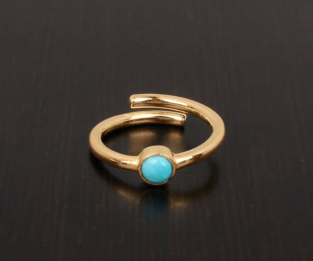 Elegant turquoise gemstone ring with vibrant blue stone set in polished silver band